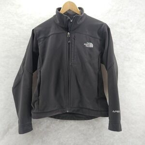 Women's The North Face Black Apex Barrier Soft Shell Full Zip Jacket Small FLAWS